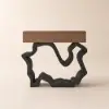 1000mm Modern Walnut & Black Console Table with Drawers