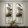 Picture of 910mm 2 Pieces Metal Lotus Leaves Wall Decor Set for Living Room with Black Frame