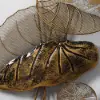 Picture of 910mm 2 Pieces Metal Lotus Leaves Wall Decor Set for Living Room with Black Frame