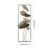 Picture of 910mm 2 Pieces Metal Lotus Leaves Wall Decor Set for Living Room with Black Frame