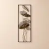 Picture of 910mm 2 Pieces Metal Lotus Leaves Wall Decor Set for Living Room with Black Frame