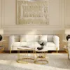 Modern 2-Piece Round White Nesting Coffee Table Set with Sintered Stone Top