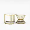 Modern 2-Piece Round White Nesting Coffee Table Set with Sintered Stone Top