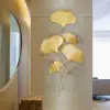 Modern Metal Ginkgo Leaves Wall Decor Home Hanging Art in Gold