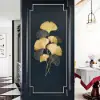 Modern Metal Ginkgo Leaves Wall Decor Home Hanging Art in Gold
