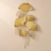 Modern Metal Ginkgo Leaves Wall Decor Home Hanging Art in Gold