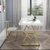 Picture of 1000mm Modern White Rectangular Writing Desk with Gold Base