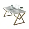 Picture of 1000mm Modern White Rectangular Writing Desk with Gold Base