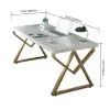 Picture of 1000mm Modern White Rectangular Writing Desk with Gold Base