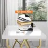 Picture of 1000mm Modern White Rectangular Writing Desk with Gold Base