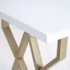 Picture of 1000mm Modern White Rectangular Writing Desk with Gold Base