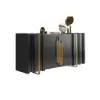 Aurea 160 cm Black Wood Sideboard Buffet Cabinet with 2 Doors 2 Shelves