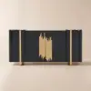 Aurea 160 cm Black Wood Sideboard Buffet Cabinet with 2 Doors 2 Shelves