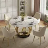 Modern 135 cm Round Sintered Stone Dining Table, Seats 4