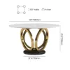 Modern 135 cm Round Sintered Stone Dining Table, Seats 4