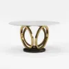 Modern 135 cm Round Sintered Stone Dining Table, Seats 4