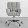 Modern Office Chair Upholstered Cotton&Linen Swivel Task Chair Height Adjustable