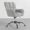 Modern Office Chair Upholstered Cotton&Linen Swivel Task Chair Height Adjustable