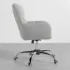 Modern Office Chair Upholstered Cotton&Linen Swivel Task Chair Height Adjustable