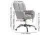 Modern Office Chair Upholstered Cotton&Linen Swivel Task Chair Height Adjustable
