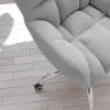 Modern Office Chair Upholstered Cotton&Linen Swivel Task Chair Height Adjustable