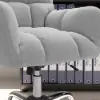 Modern Office Chair Upholstered Cotton&Linen Swivel Task Chair Height Adjustable