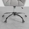 Modern Office Chair Upholstered Cotton&Linen Swivel Task Chair Height Adjustable