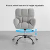 Modern Office Chair Upholstered Cotton&Linen Swivel Task Chair Height Adjustable