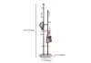 400mm Modern Entryway Freestanding Coat Rack Metal 7 Hooks Marble Base in Black