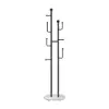 400mm Modern Entryway Freestanding Coat Rack Metal 7 Hooks Marble Base in Black