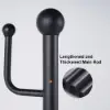 400mm Modern Entryway Freestanding Coat Rack Metal 7 Hooks Marble Base in Black