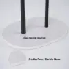 400mm Modern Entryway Freestanding Coat Rack Metal 7 Hooks Marble Base in Black