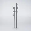 400mm Modern Entryway Freestanding Coat Rack Metal 7 Hooks Marble Base in Black