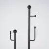 400mm Modern Entryway Freestanding Coat Rack Metal 7 Hooks Marble Base in Black