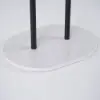 400mm Modern Entryway Freestanding Coat Rack Metal 7 Hooks Marble Base in Black