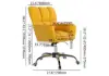 Modern Office Chair Upholstered Cotton & Linen Swivel Task Chair Height Adjustable