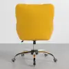 Modern Office Chair Upholstered Cotton & Linen Swivel Task Chair Height Adjustable