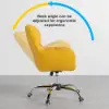 Modern Office Chair Upholstered Cotton & Linen Swivel Task Chair Height Adjustable