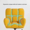Modern Office Chair Upholstered Cotton & Linen Swivel Task Chair Height Adjustable