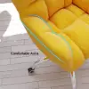 Modern Office Chair Upholstered Cotton & Linen Swivel Task Chair Height Adjustable