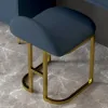 Modern Blue Retractable Makeup Vanity Set with Mirror and Stool