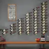 Industrial Gold Wall Mounted Wine Rack Set in Metal