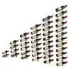Industrial Gold Wall Mounted Wine Rack Set in Metal