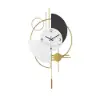 3D Mute Metal Wall Clock with Gold Pendulum Modern Round Decor Art Living Room Bedroom