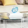 800mm Modern Round Acrylic Coffee Table for Living Room with Tempered Glass Top