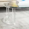800mm Modern Round Acrylic Coffee Table for Living Room with Tempered Glass Top