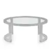800mm Modern Round Acrylic Coffee Table for Living Room with Tempered Glass Top