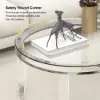 800mm Modern Round Acrylic Coffee Table for Living Room with Tempered Glass Top