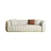 2261 mm Performance Leather Upholstered Channel Tufted Sofa with Gold Legs