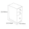Modern Blue 3-Drawer Bedside Table with Faux Leather Upholstery